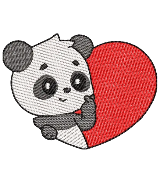 Matriz de Bordado Panda com Coração